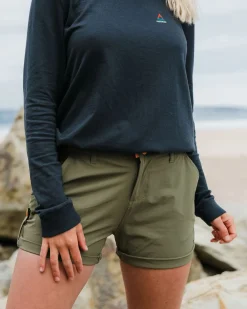 Shorts|Outdoor Active|Passenger 365 Trail Roll Up Short - Khaki Green KhakiGreen