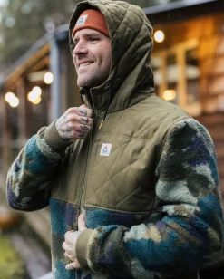Fleece|Passenger Adventure 2.0 Recycled Deep-Pile Sherpa Fleece - Alpine Camo Khaki Green AlpineCamoKhakiGreen