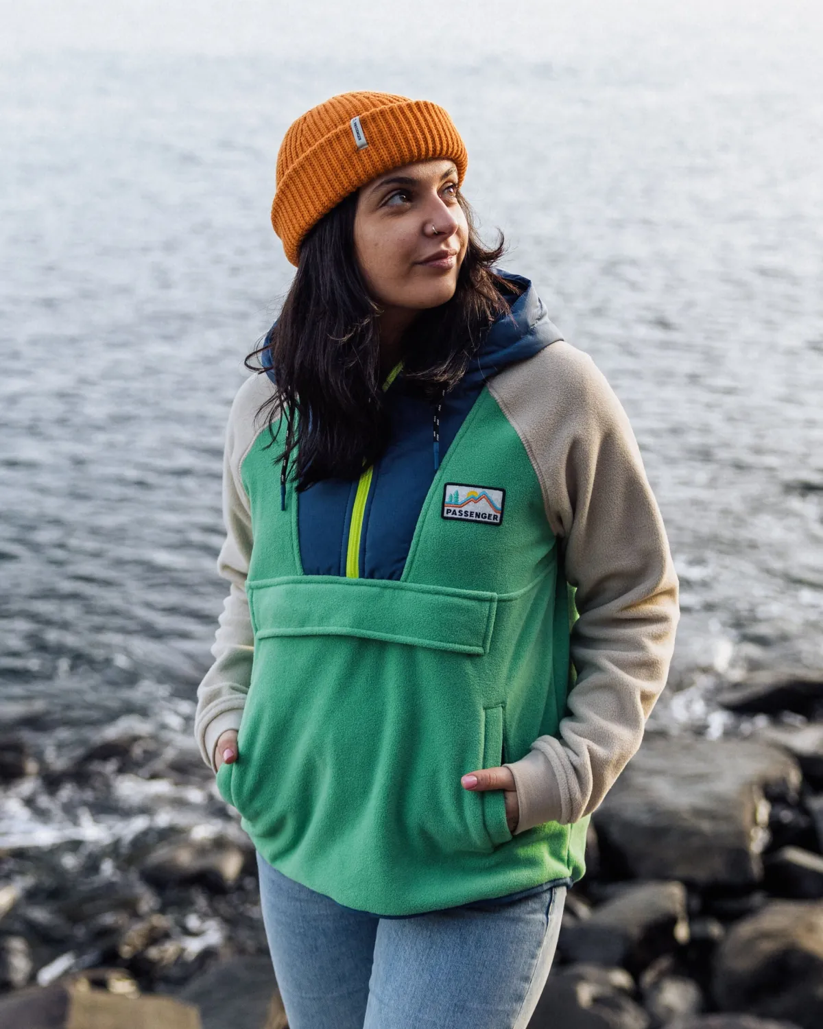 Fleece|Fleece|Passenger Alexander Recycled Polar Hooded Fleece - Green Spruce GreenSpruce