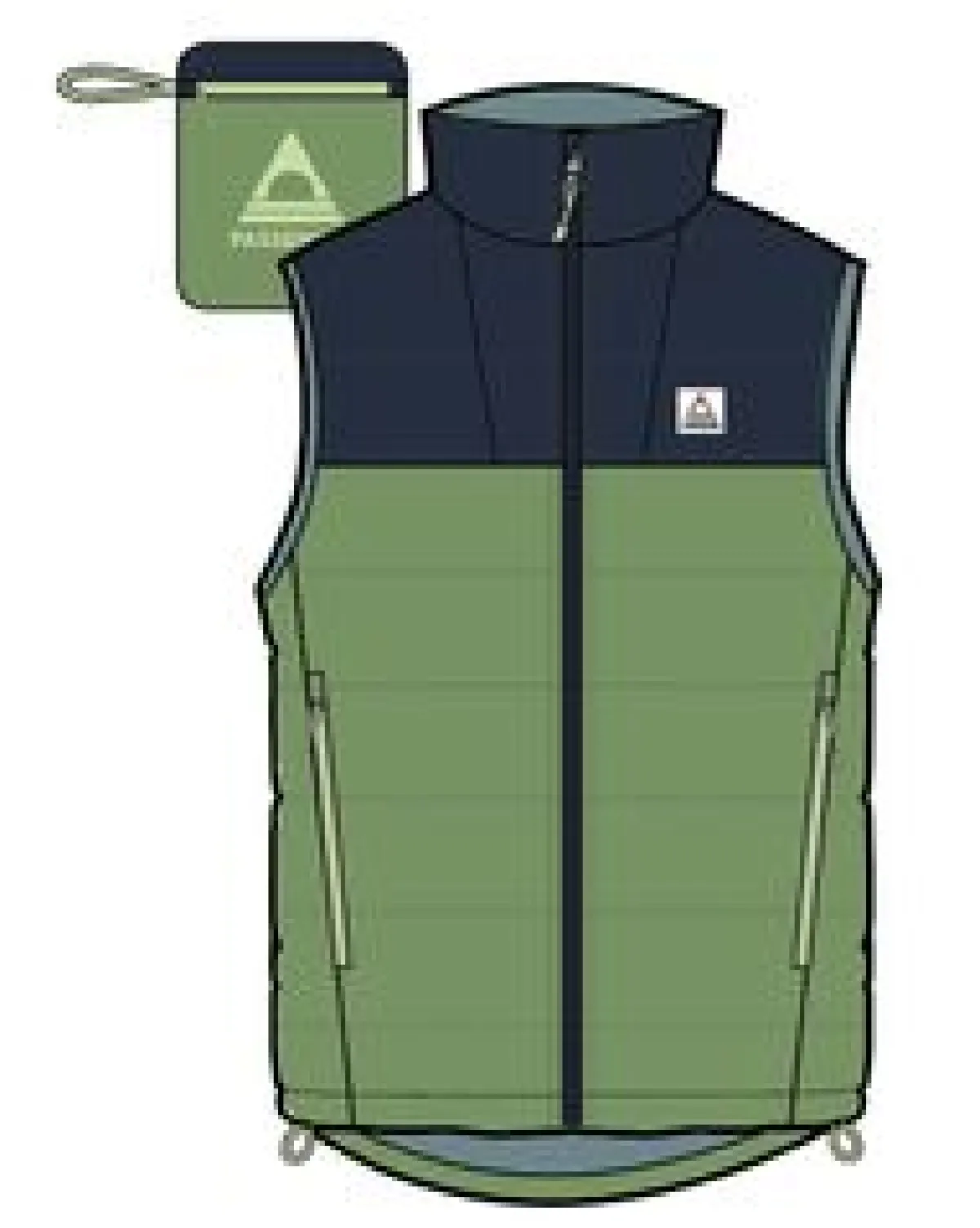 Insulated|Passenger Ashland Down Recycled Vest - Rich Navy/Pear Green RichNavy/PearGreen