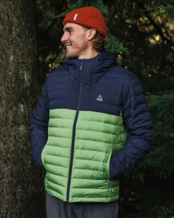 Jackets|Outdoor Active|Passenger Ashland Recycled Down Jacket - Rich Navy/Pear Green RichNavy/PearGreen