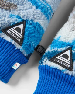 Gloves|Passenger Avalanche Recycled Sherpa Mittens - Abstract Mountain Blue Steel AbstractMountainBlueSteel
