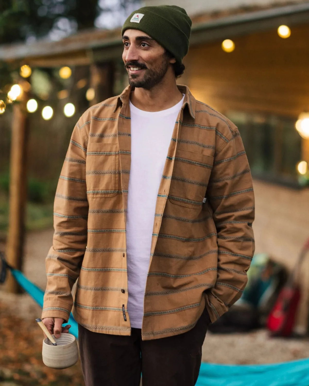 Shirts|Shirts|Passenger Backcountry Stripe Long Sleeve Shirt - Toffee Jacquard ToffeeJacquard