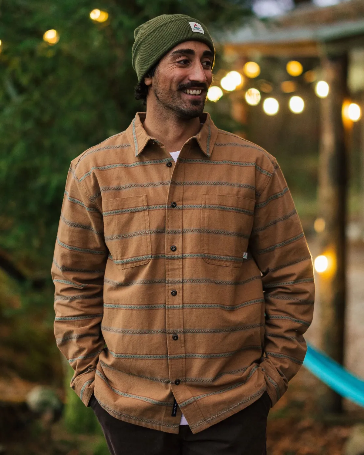 Shirts|Shirts|Passenger Backcountry Stripe Long Sleeve Shirt - Toffee Jacquard ToffeeJacquard