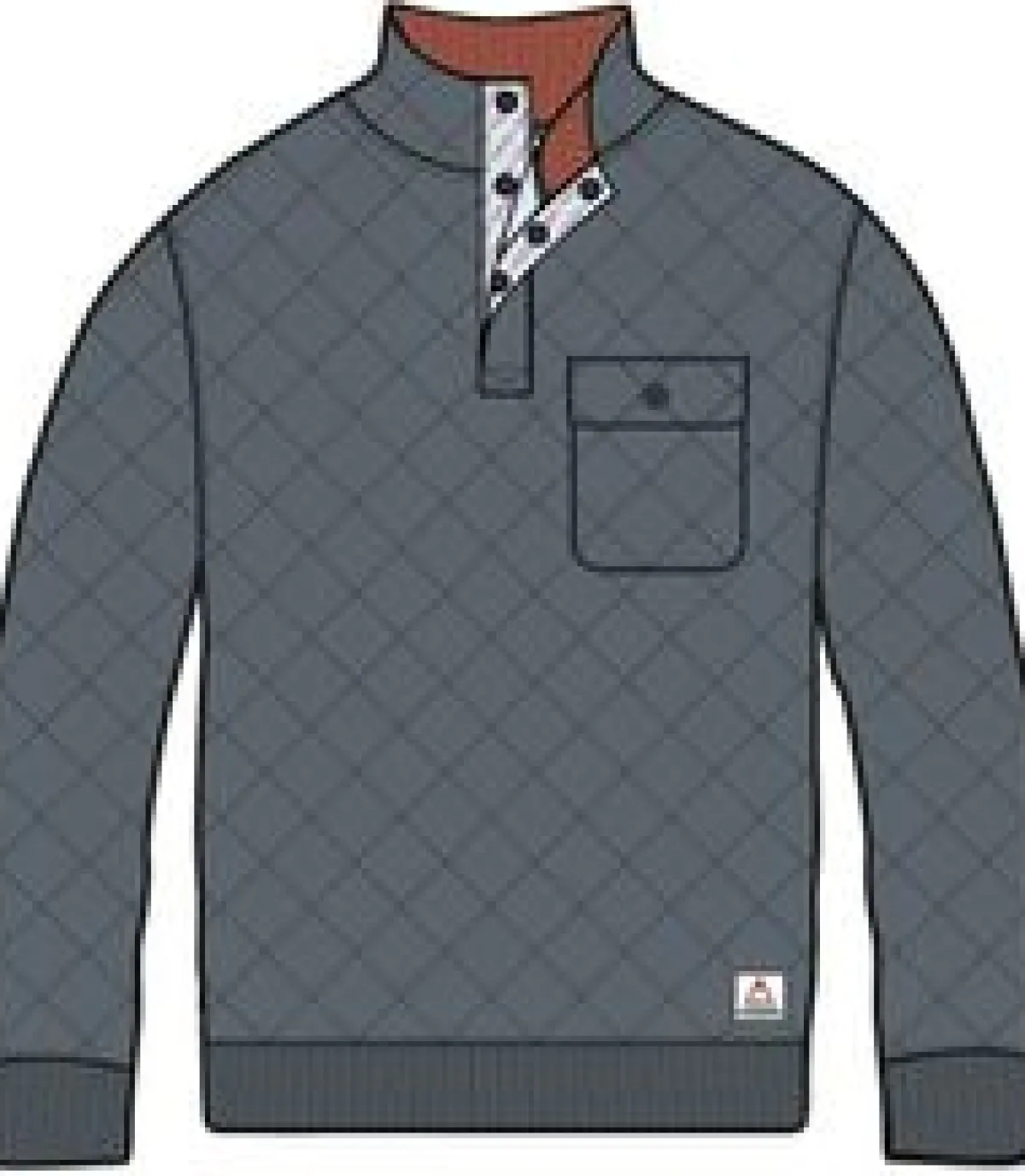 Sweatshirts|Passenger Bark Recycled Quilted Button Up Sweatshirt - Charcoal