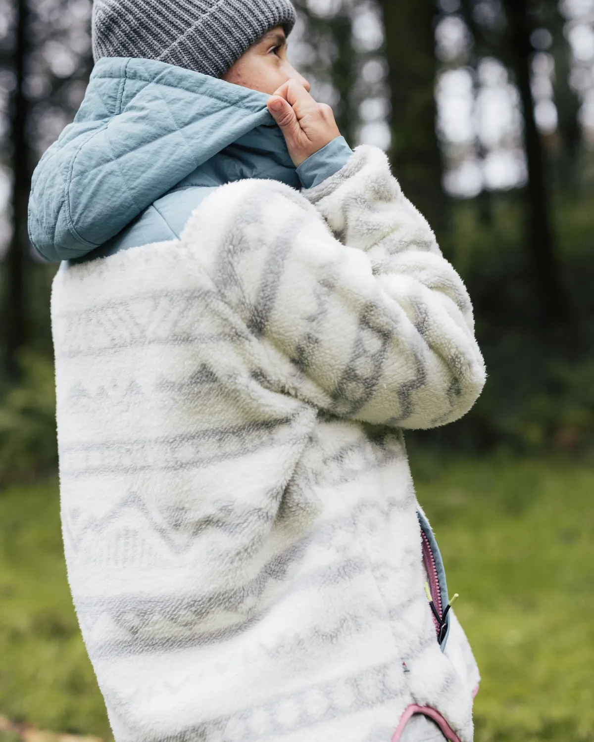 Fleece|Fleece|Passenger Beaumont Recycled Sherpa Hooded Fleece - Mountain Geo Vintage White MountainGeoVintageWhite