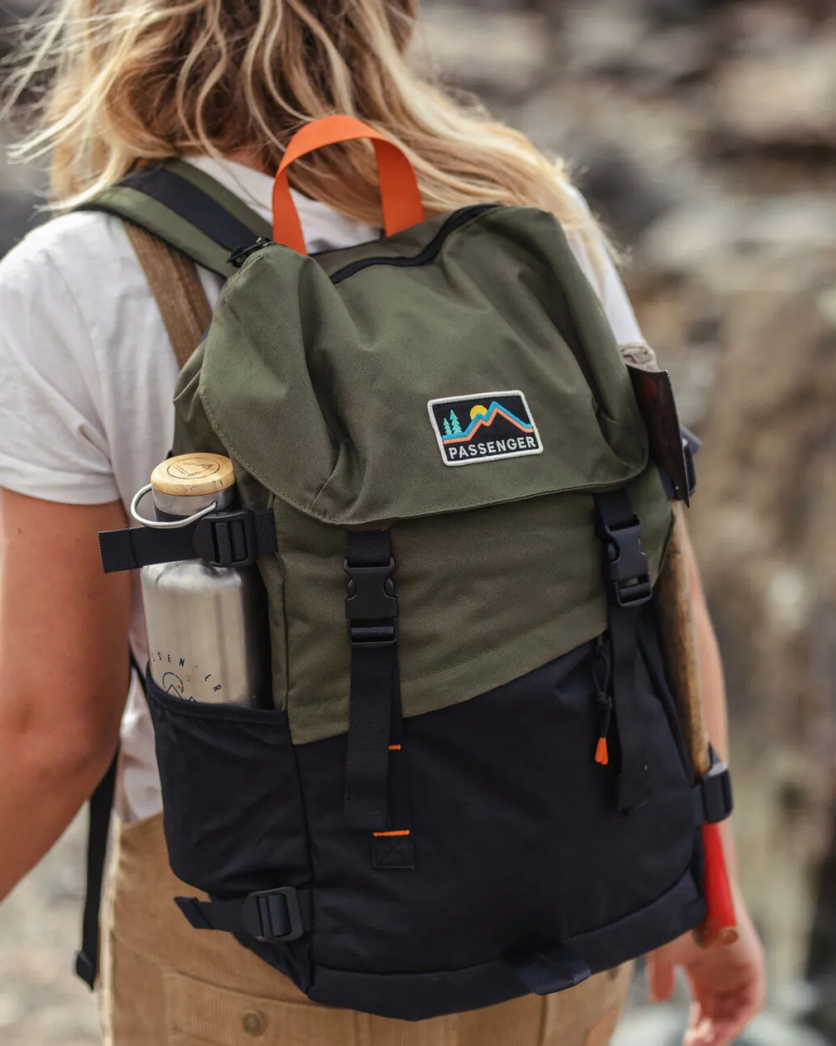 Backpacks & Bags|Backpacks|Passenger Boondocker Recycled 26L Backpack - Black/Khaki Green Black/KhakiGreen