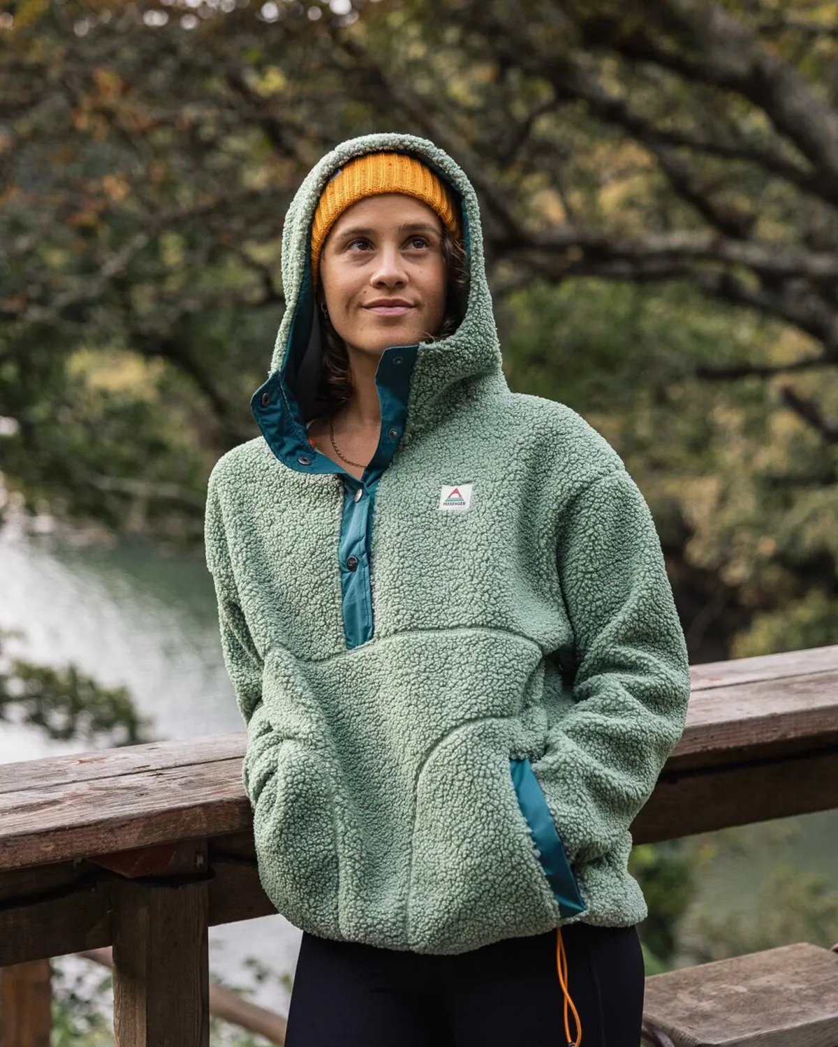 Fleece|Hoodies|Passenger Calla Hooded Recycled Polar-Lined Fleece - Pistachio