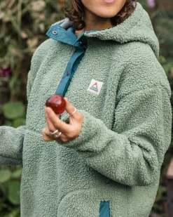 Fleece|Hoodies|Passenger Calla Hooded Recycled Polar-Lined Fleece - Pistachio