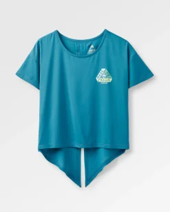 Tops|T-Shirts & Tank Tops|Passenger Chakra Tie Back Active Recycled T-Shirt - Blue Steel BlueSteel