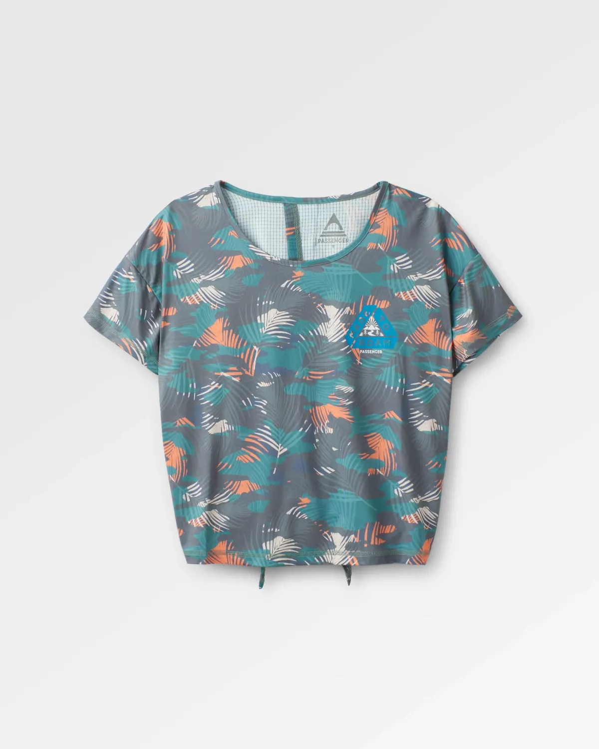 T-Shirts & Tank Tops|Tops|Passenger Chakra Tie Back Active Recycled T-Shirt - Palm Camo Deep Sea PalmCamoDeepSea