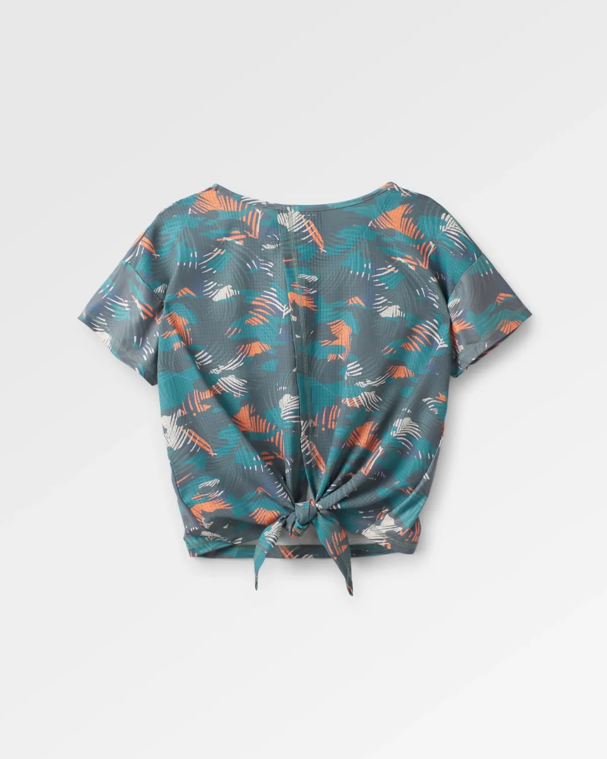 T-Shirts & Tank Tops|Tops|Passenger Chakra Tie Back Active Recycled T-Shirt - Palm Camo Deep Sea PalmCamoDeepSea