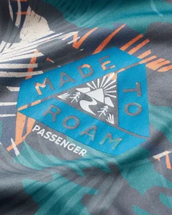 T-Shirts & Tank Tops|Tops|Passenger Chakra Tie Back Active Recycled T-Shirt - Palm Camo Deep Sea PalmCamoDeepSea