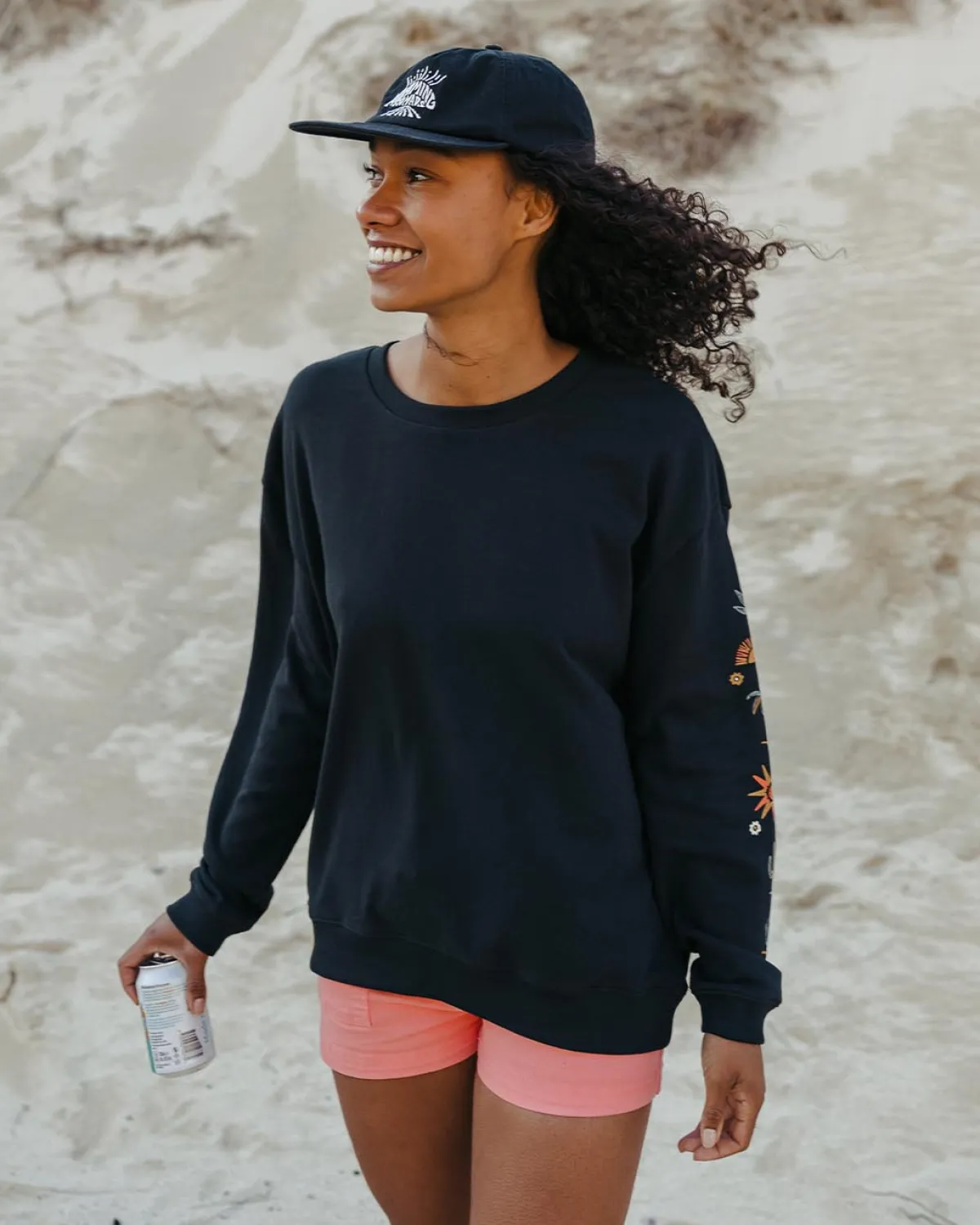 Sweatshirts|Hoodies & Sweatshirts|Passenger Chica Recycled Cotton Oversized Sweatshirt - Black