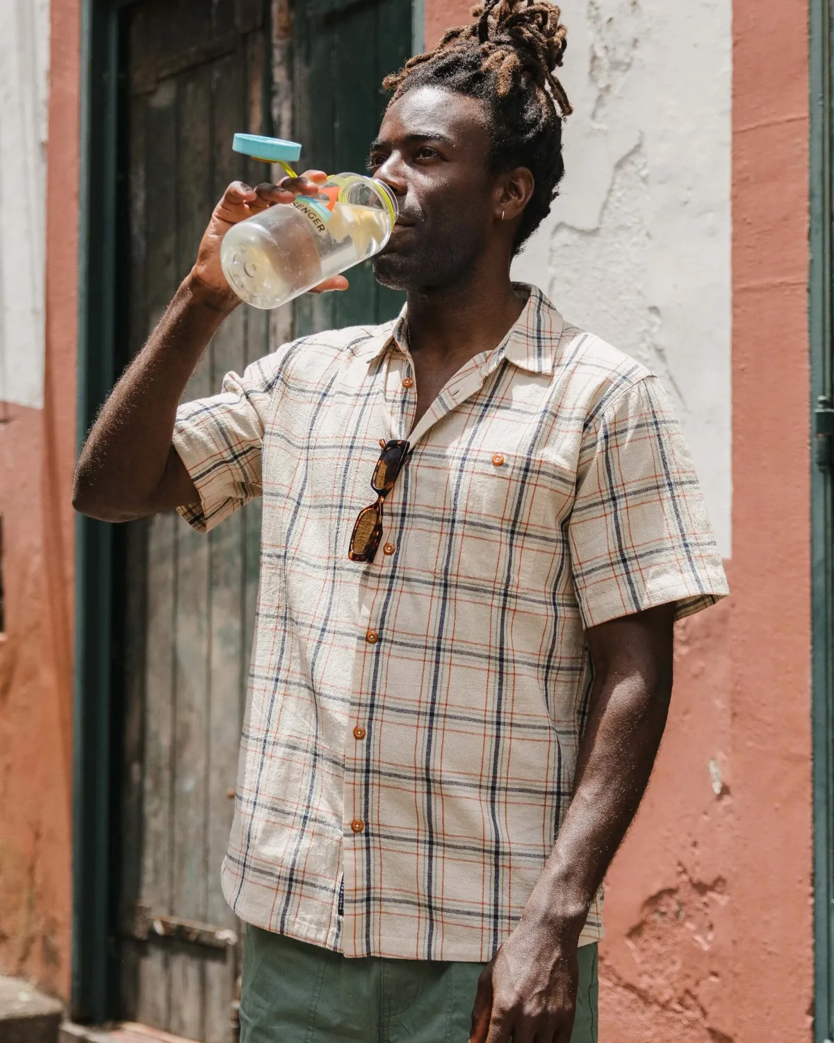 Shirts|Shirts|Passenger Chill Organic Cotton Check Long Sleeve Shirt - Birch
