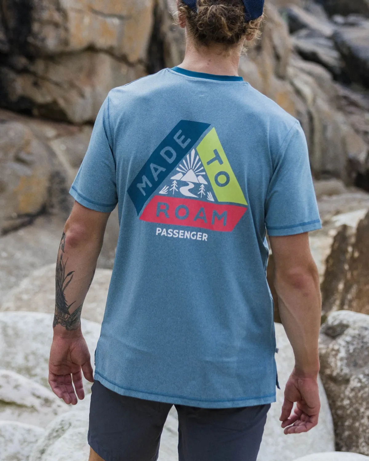 T-Shirts & Tank Tops|T-Shirts & Tank Tops|Passenger Classic Active Recycled T-Shirt - Blue Steel Marl BlueSteelMarl