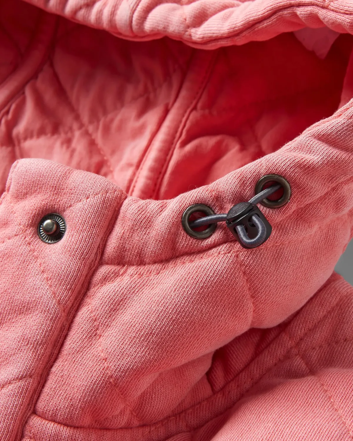 Hoodies|Hoodies & Sweatshirts|Passenger Clementine Recycled Quilted Button Up Hoodie - Shell Pink ShellPink