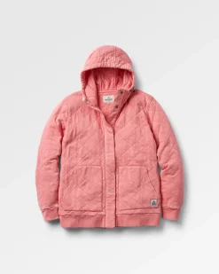 Hoodies|Hoodies & Sweatshirts|Passenger Clementine Recycled Quilted Button Up Hoodie - Shell Pink ShellPink