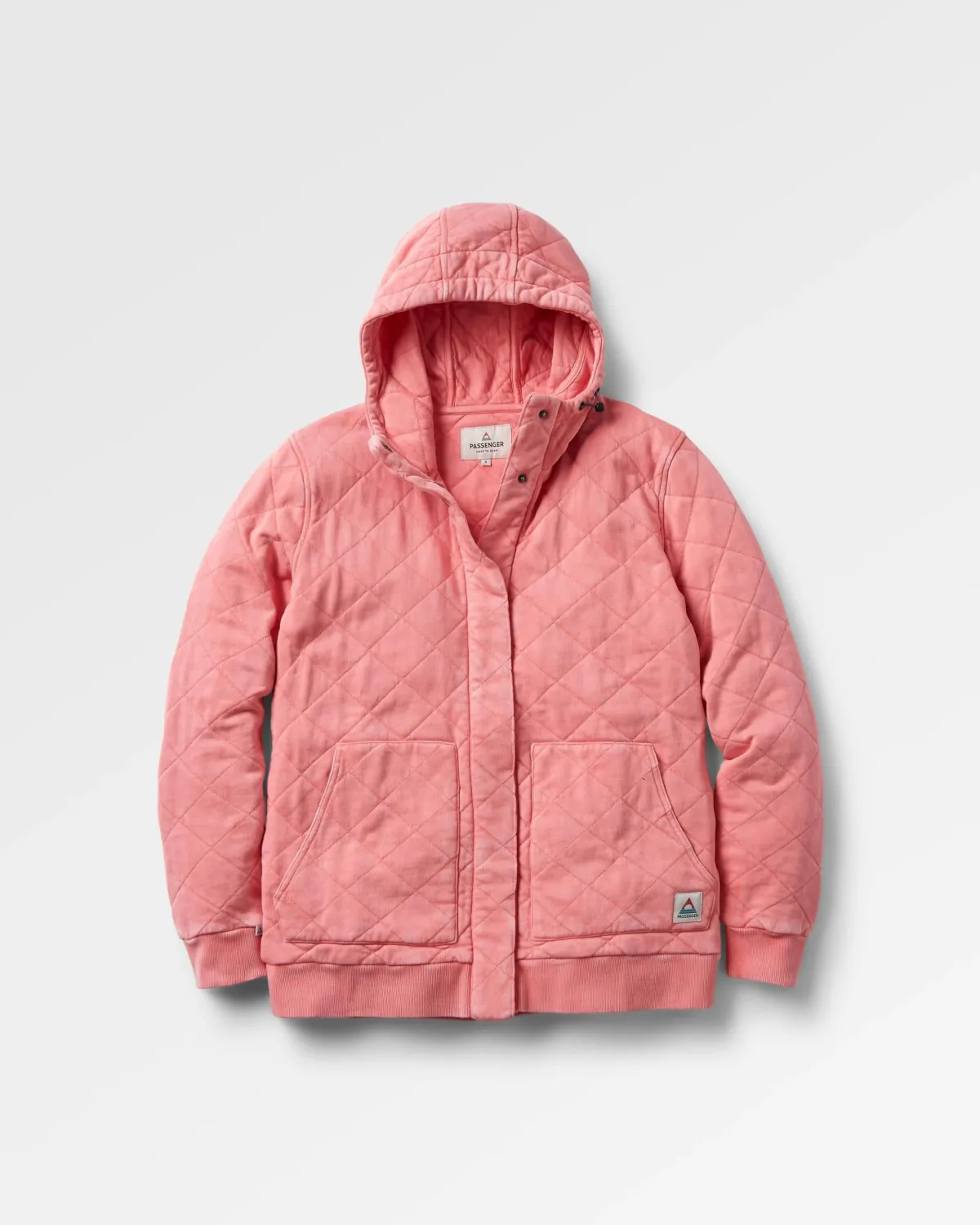 Hoodies|Hoodies & Sweatshirts|Passenger Clementine Recycled Quilted Button Up Hoodie - Shell Pink ShellPink