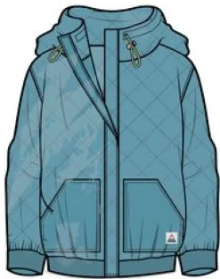 Hoodies|Hoodies & Sweatshirts|Passenger Clementine Recycled Quilted Button Up Hoodie - Blue Pool BluePool