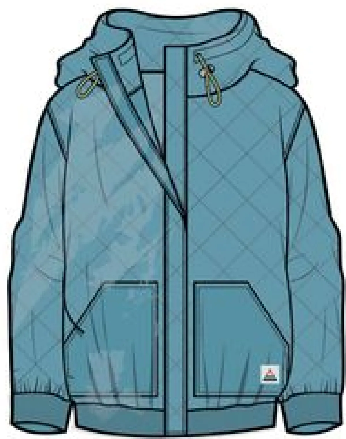 Hoodies|Hoodies & Sweatshirts|Passenger Clementine Recycled Quilted Button Up Hoodie - Blue Pool BluePool