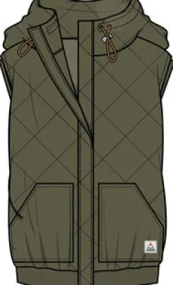 Hoodies & Sweatshirts|Passenger Clementine Recycled Quilted Vest - Khaki