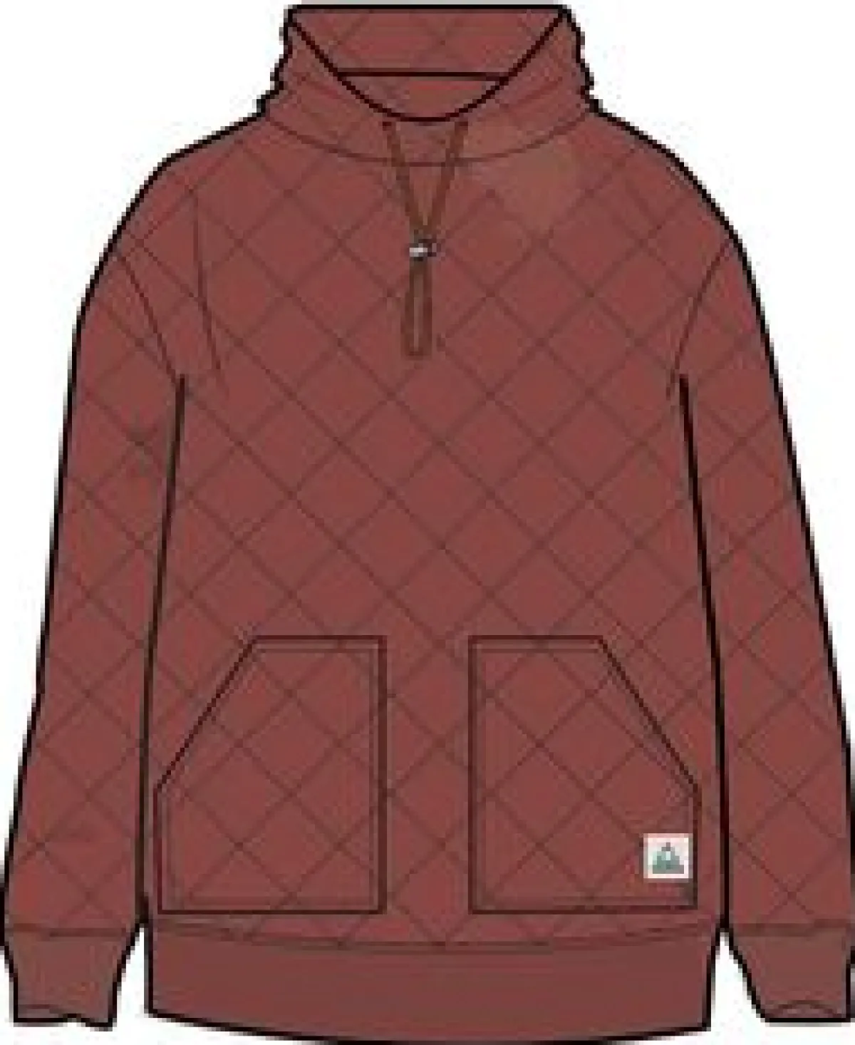 Hoodies & Sweatshirts|Passenger Clementine Recycled Quilted High Neck - Red Ochre RedOchre