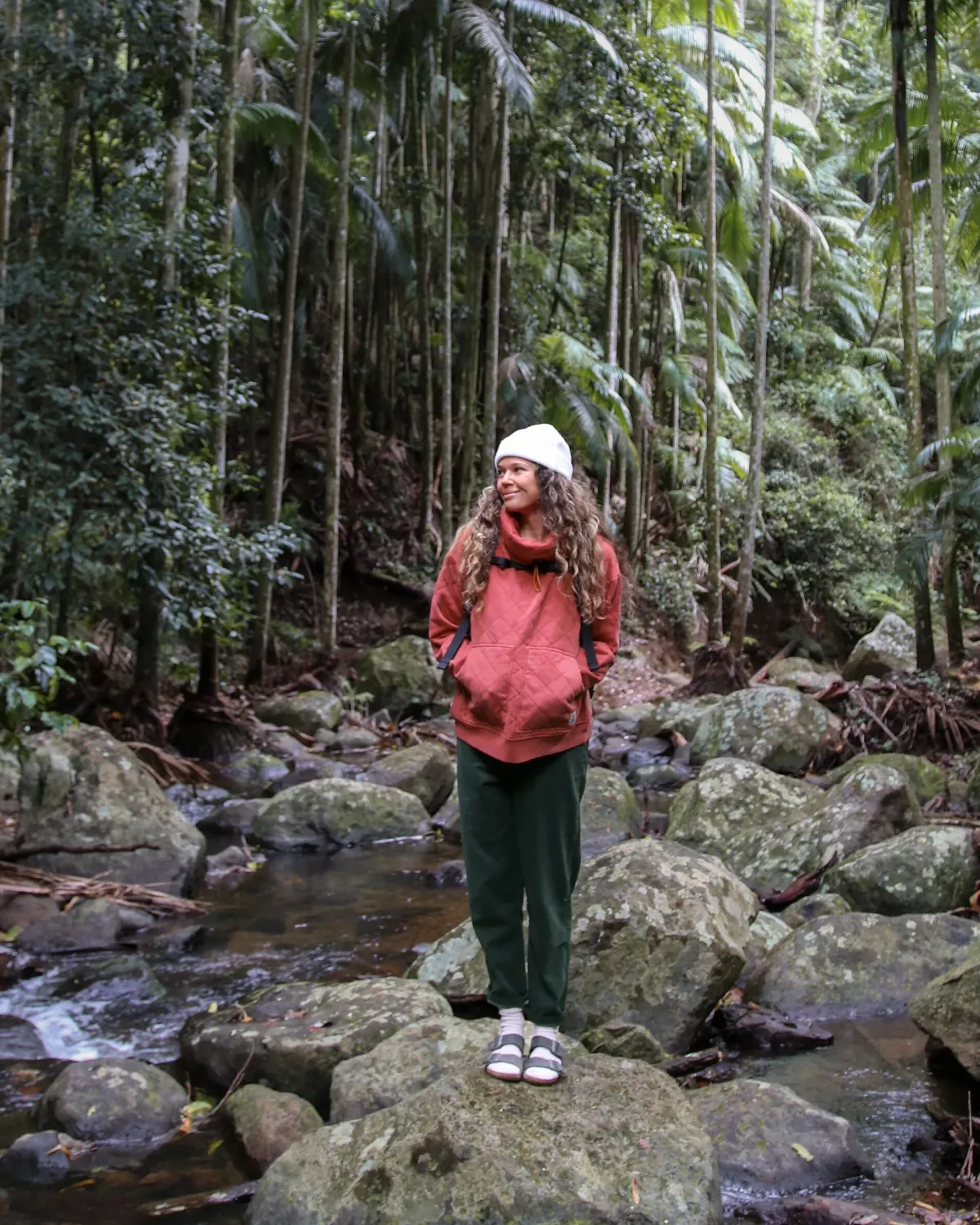 Hoodies & Sweatshirts|Passenger Clementine Recycled Quilted High Neck - Red Ochre RedOchre