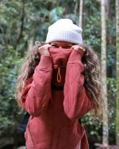Hoodies & Sweatshirts|Passenger Clementine Recycled Quilted High Neck - Red Ochre RedOchre