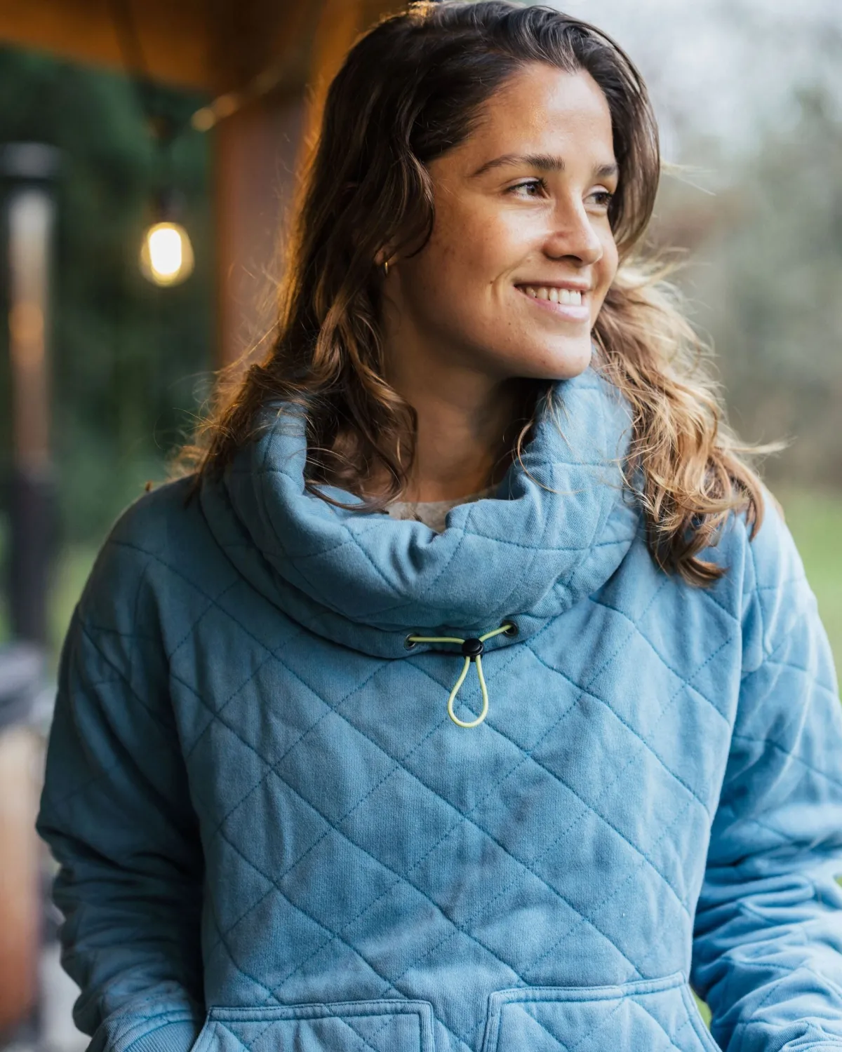 Hoodies & Sweatshirts|Passenger Clementine Recycled Quilted High Neck - Bluejay