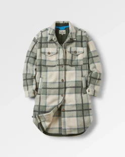 Shirts|Passenger Cloudy Recycled Sherpa Fleece Shirt - Pistachio Check PistachioCheck