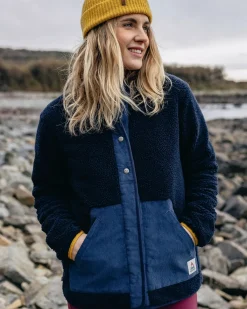 Fleece|Fleece|Passenger Clover Recycled Cotton-Lined Sherpa Fleece - Deep Navy DeepNavy