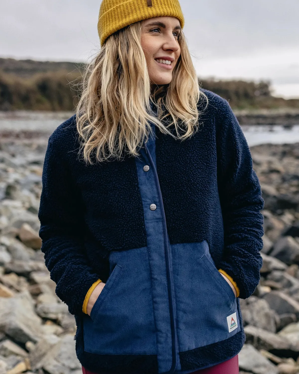 Fleece|Fleece|Passenger Clover Recycled Cotton-Lined Sherpa Fleece - Deep Navy DeepNavy