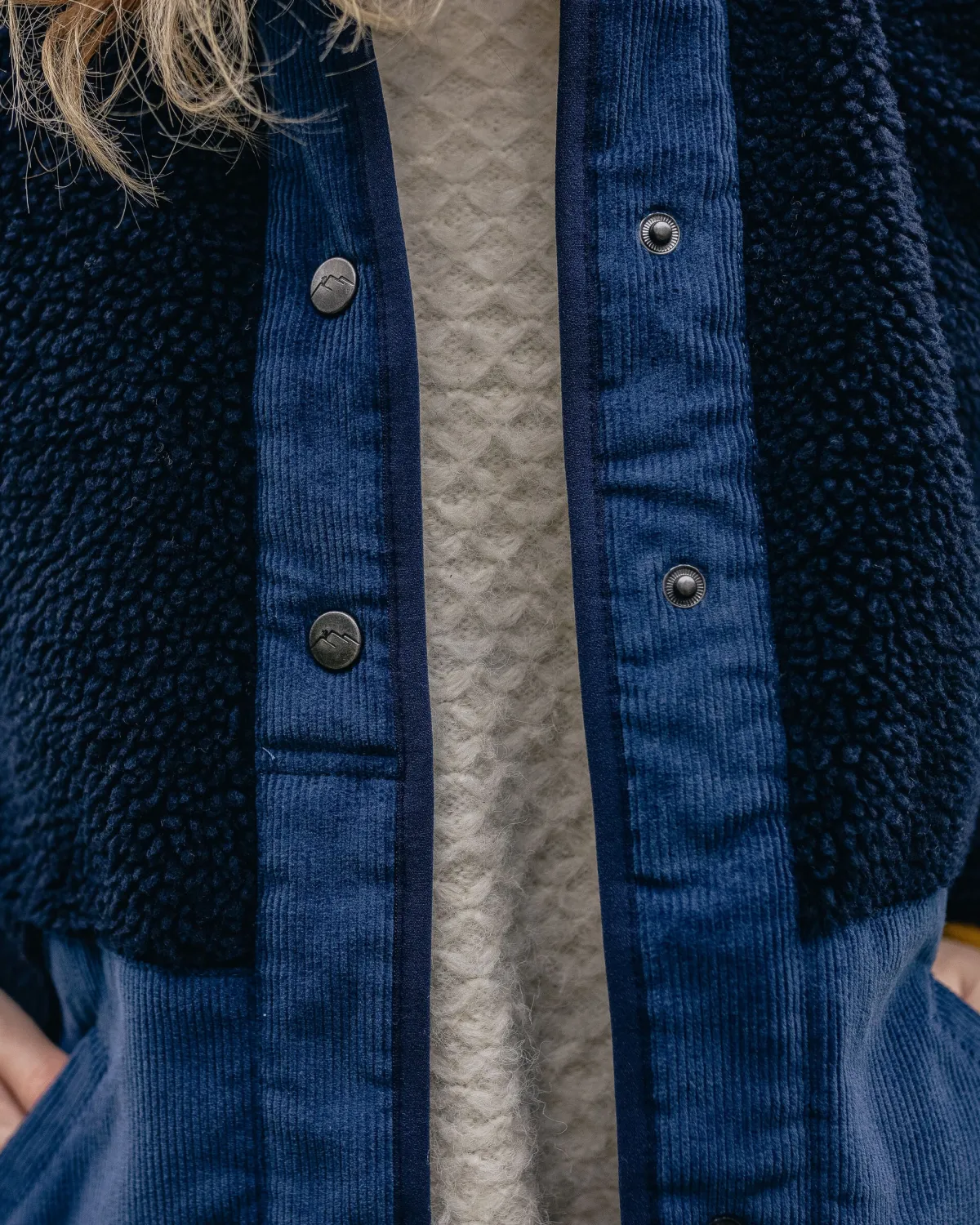 Fleece|Fleece|Passenger Clover Recycled Cotton-Lined Sherpa Fleece - Deep Navy DeepNavy