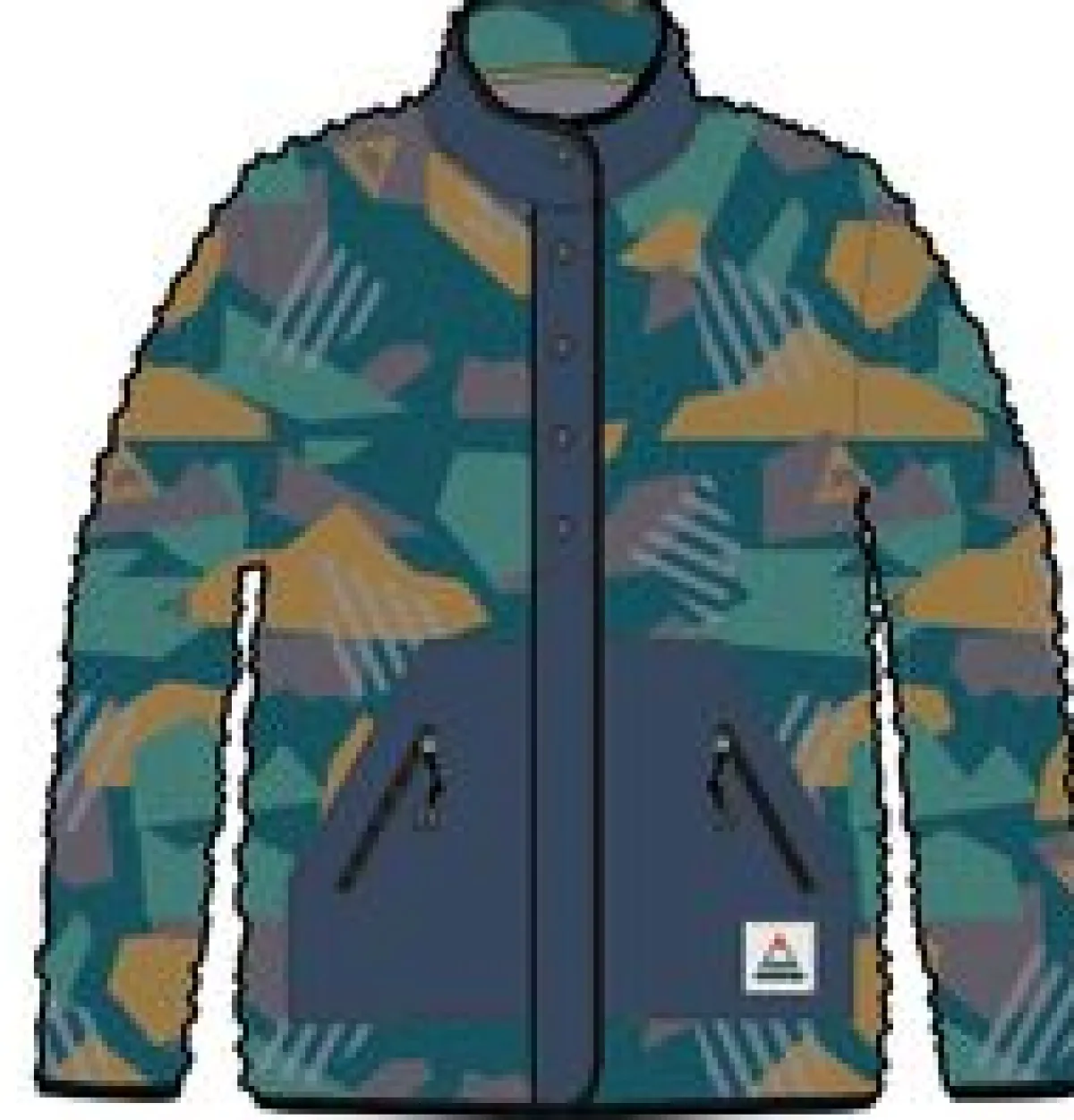 Fleece|Fleece|Passenger Clover Recycled Cotton-Lined Sherpa Fleece - Deep Blue Camo Pattern DeepBlueCamoPattern