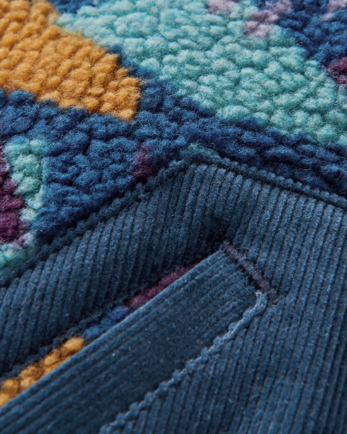 Fleece|Fleece|Passenger Clover Recycled Cotton-Lined Sherpa Fleece - Deep Blue Camo Pattern DeepBlueCamoPattern