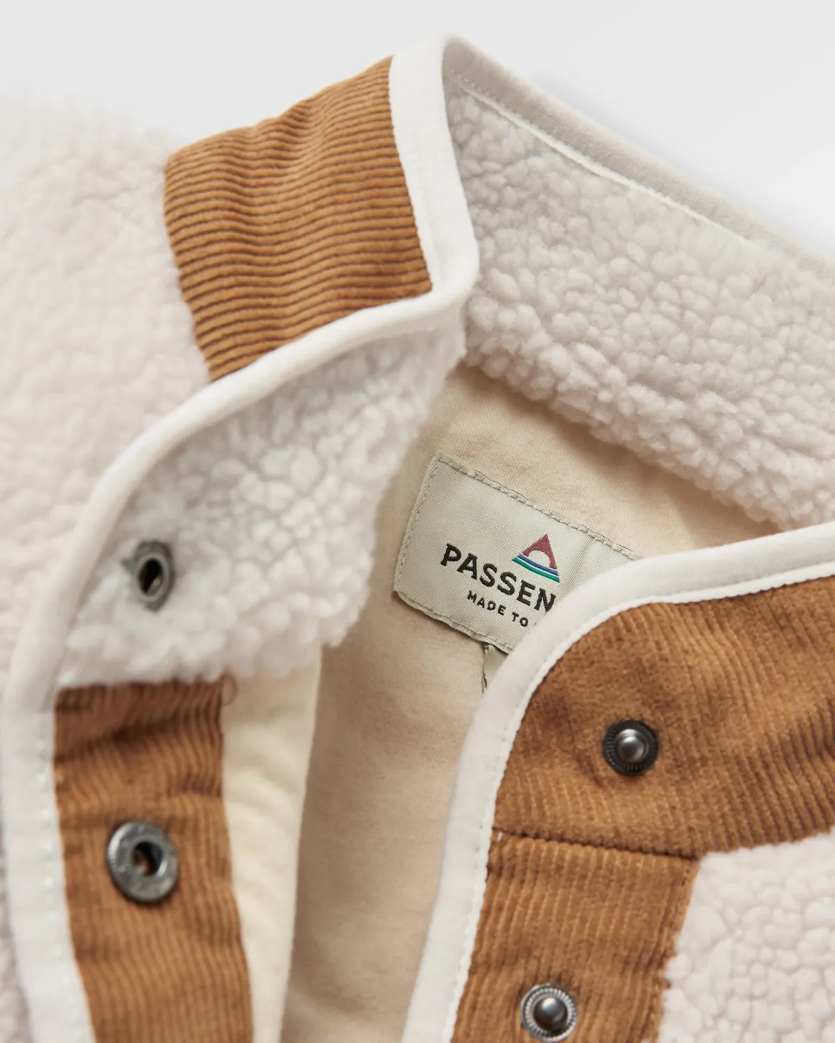 Fleece|Fleece|Passenger Clover Recycled Cotton-Lined Sherpa Fleece - Vintage White VintageWhite