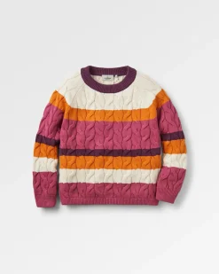 Knitwear|Passenger Comfort Organic Cotton Knitted Sweater - Rhubarb Multi Stripe RhubarbMultiStripe