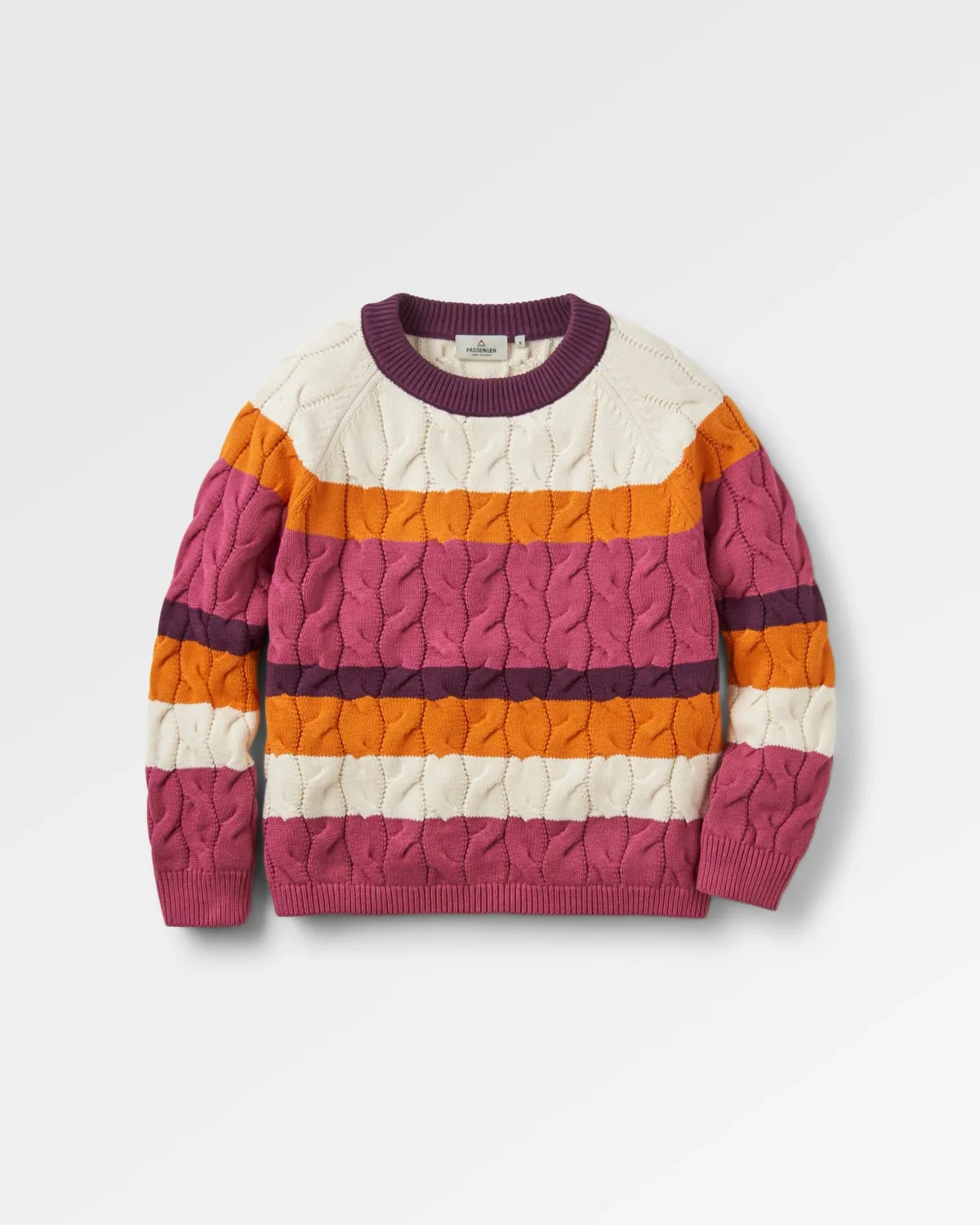 Knitwear|Passenger Comfort Organic Cotton Knitted Sweater - Rhubarb Multi Stripe RhubarbMultiStripe