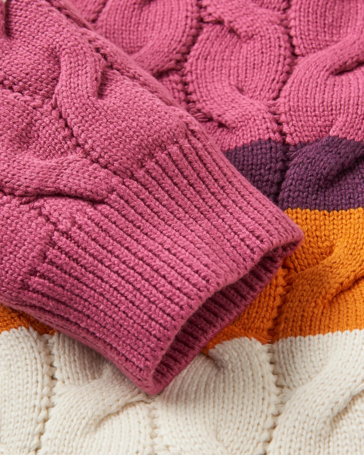 Knitwear|Passenger Comfort Organic Cotton Knitted Sweater - Rhubarb Multi Stripe RhubarbMultiStripe