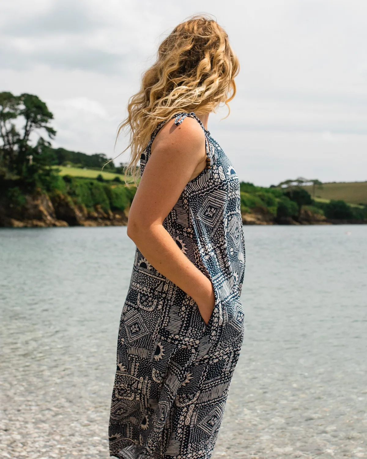 Pants|Dresses & Skirts|Passenger Copetín Jumpsuit - Vintage Patchwork Navy VintagePatchworkNavy