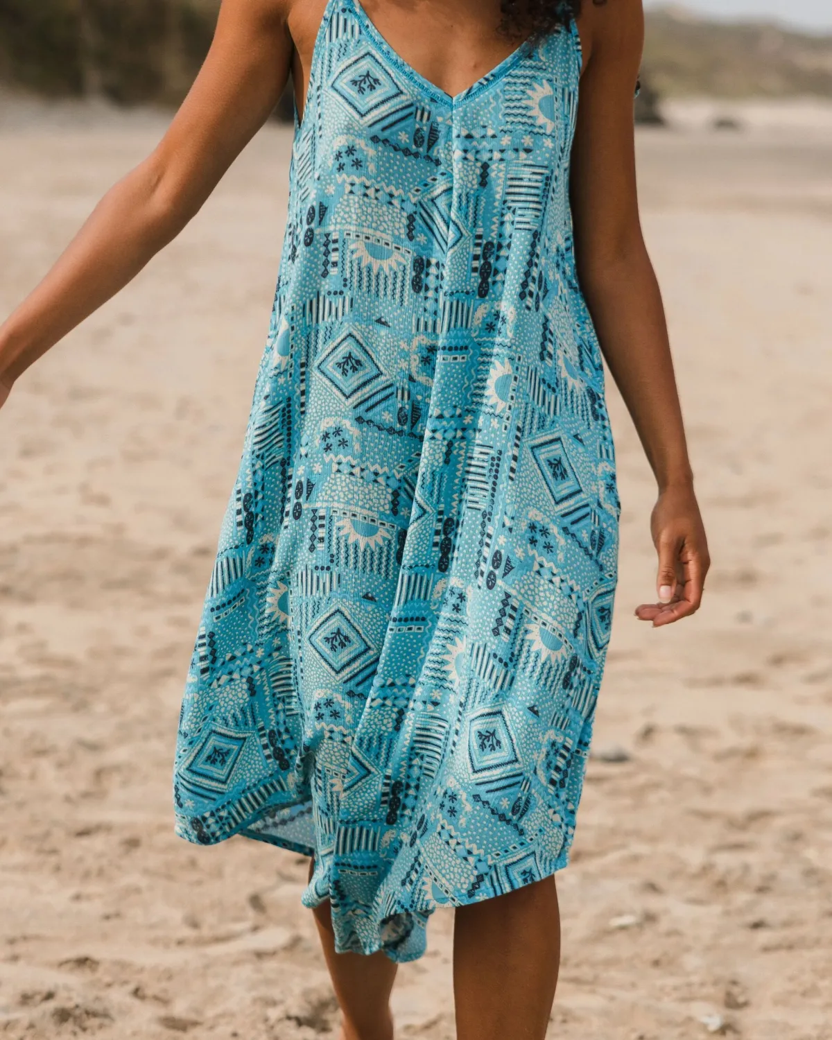 Pants|Dresses & Skirts|Passenger Copetín Jumpsuit - Vintage Patchwork Blue Pool VintagePatchworkBluePool