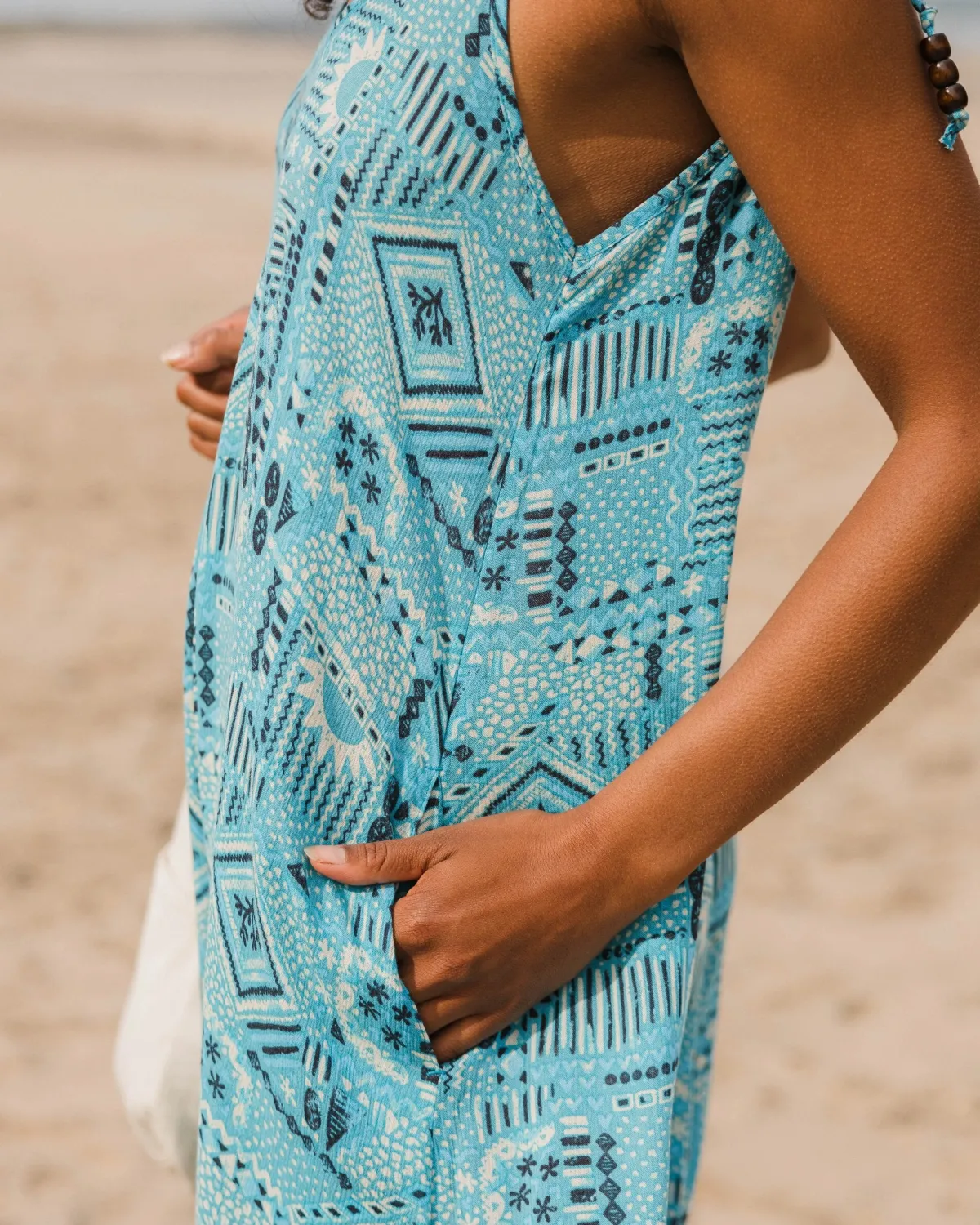 Pants|Dresses & Skirts|Passenger Copetín Jumpsuit - Vintage Patchwork Blue Pool VintagePatchworkBluePool