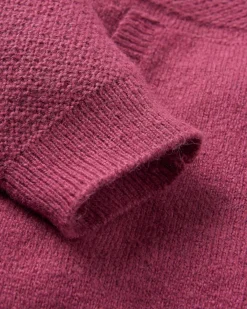 Hoodies & Sweatshirts|Sweaters|Passenger Cove Recycled Knitted Hoodie - Rhubarb