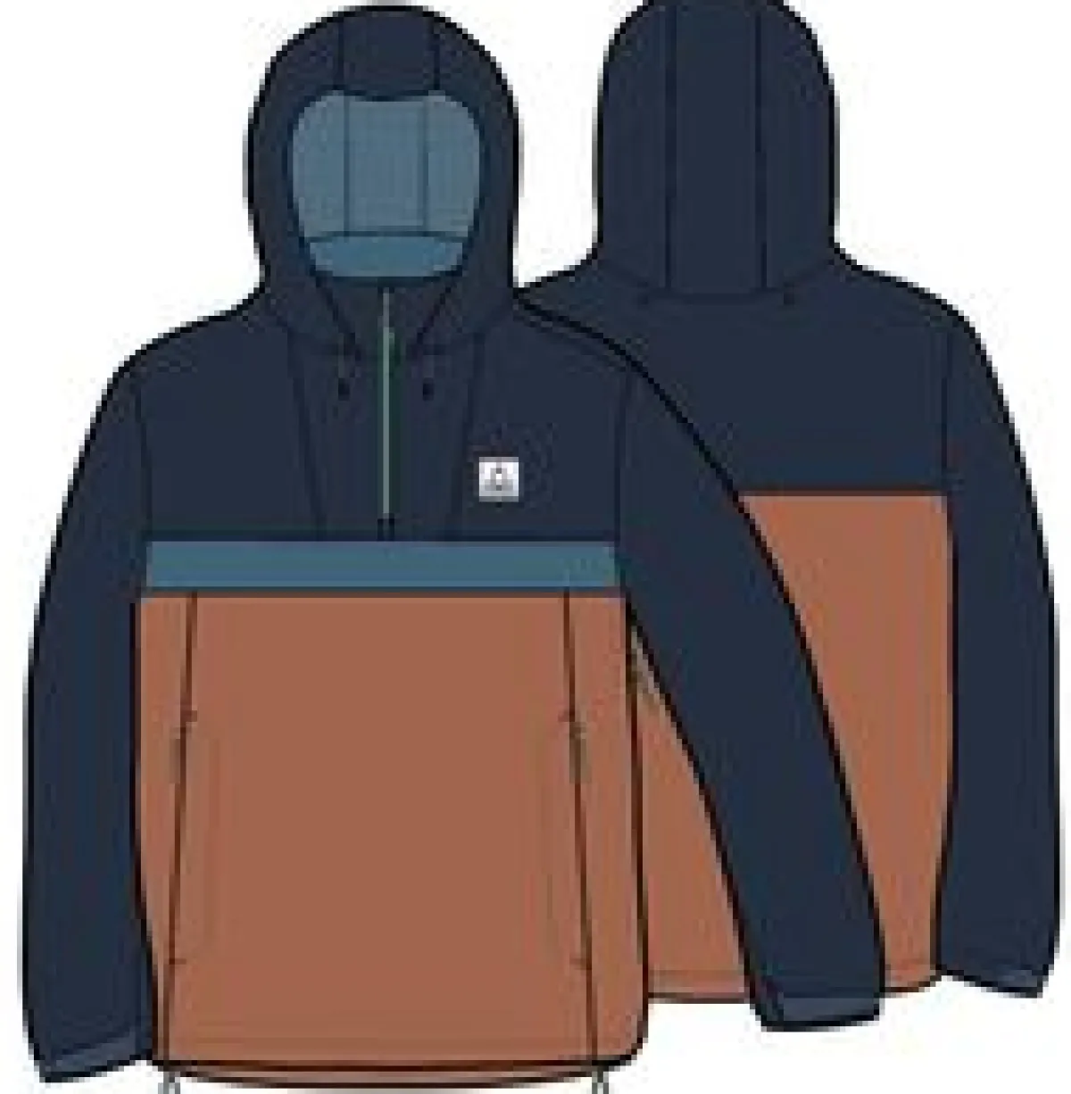 Jackets|Outdoor Active|Passenger Diablo Recycled Water Resistant Pullover - Rich Navy RichNavy