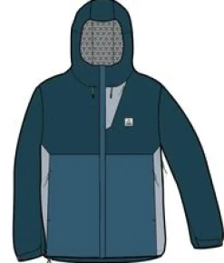 Jackets|Outdoor Active|Passenger Downpour Recycled Waterproof Jacket - Tidal Blue/Blue Steel TidalBlue/BlueSteel