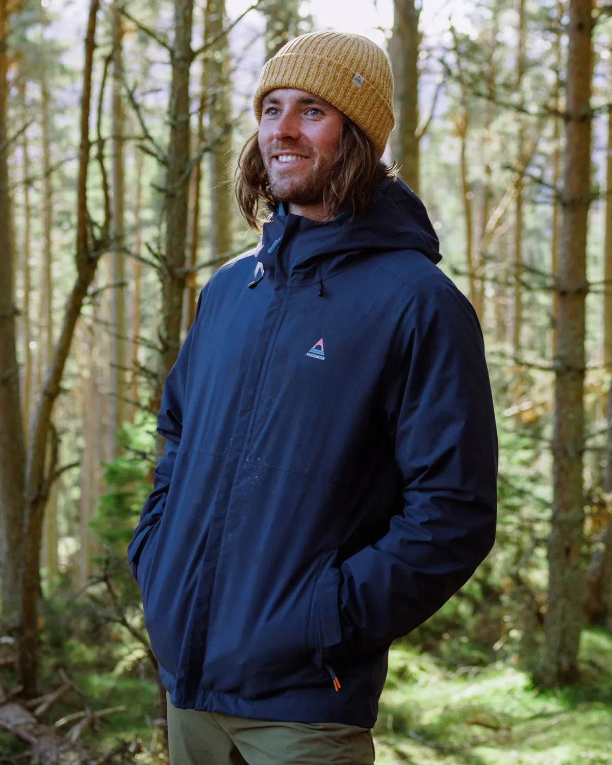 Jackets|Outdoor Active|Passenger Downpour Recycled Waterproof Jacket - Rich Navy RichNavy