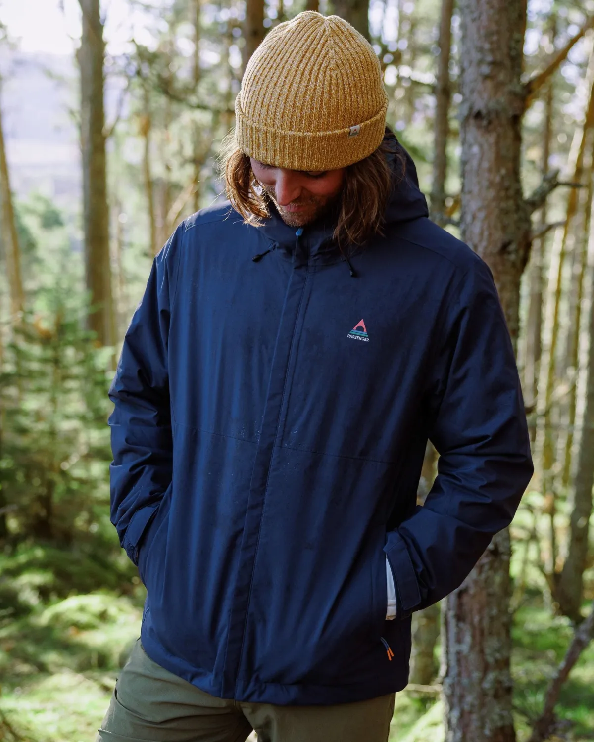 Jackets|Outdoor Active|Passenger Downpour Recycled Waterproof Jacket - Rich Navy RichNavy