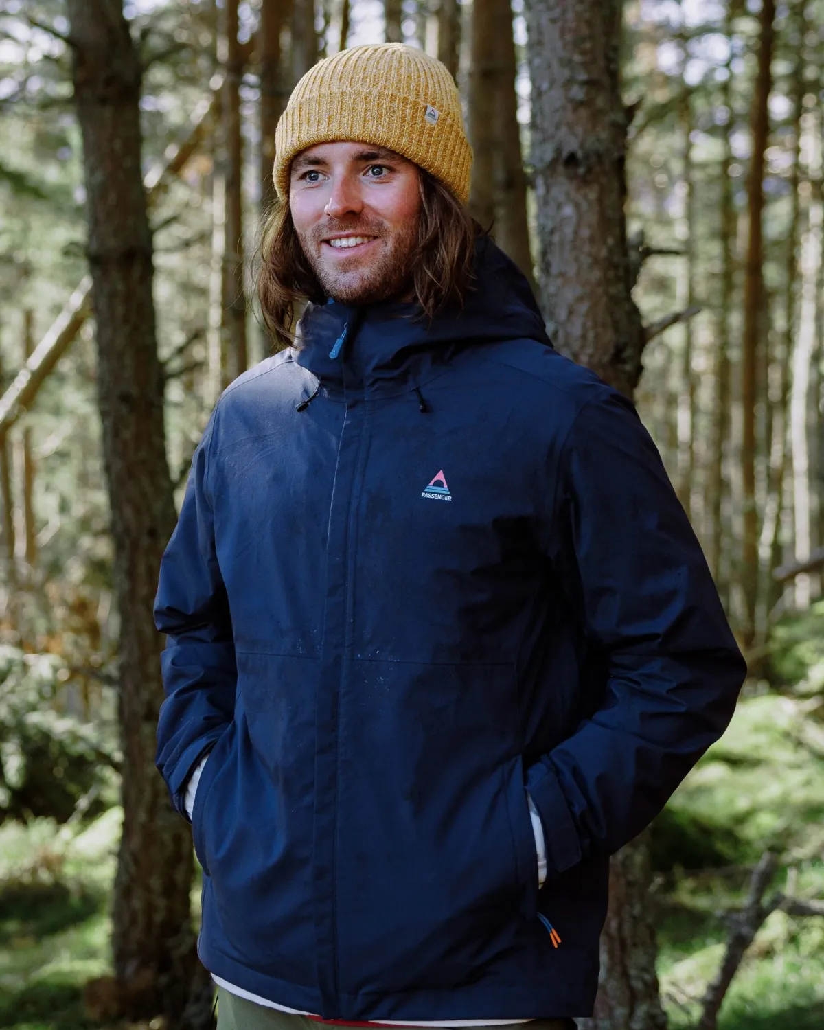 Jackets|Outdoor Active|Passenger Downpour Recycled Waterproof Jacket - Rich Navy RichNavy