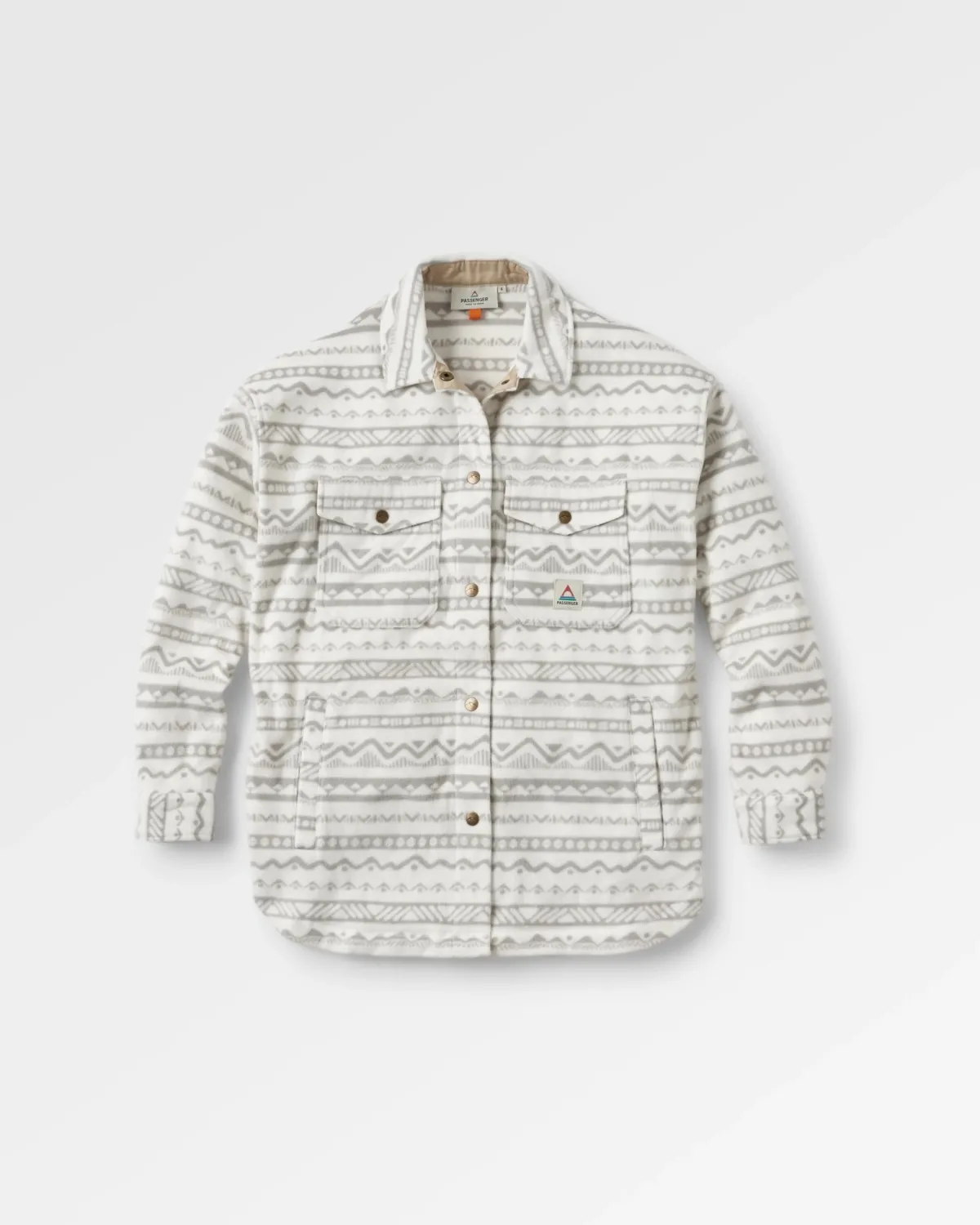 Fleece|Shirts|Passenger East Recycled Polar Fleece Long Sleeve Shirt - Mountain Geo Vintage White MountainGeoVintageWhite